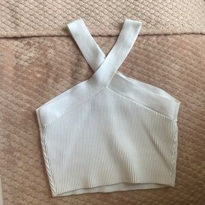 Altar’s state white cross neck top